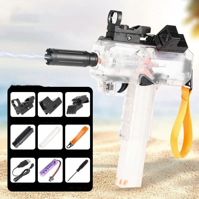 Uzi Electric Burst Water Gun Children's Powerful Water Gun Toy Fully Automatic Range Long Spray - IA Store Dubai
